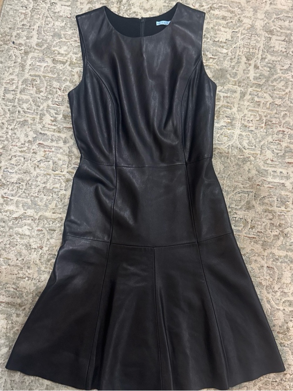 Antonio Melani Luxury Collection mixed media Black Leather/Ponte dress Size 4